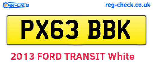 PX63BBK are the vehicle registration plates.