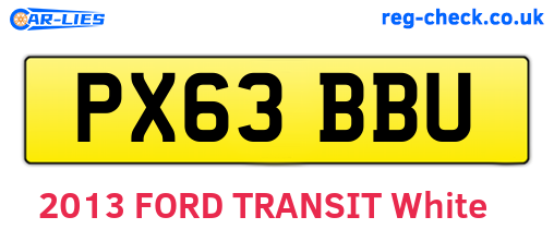 PX63BBU are the vehicle registration plates.
