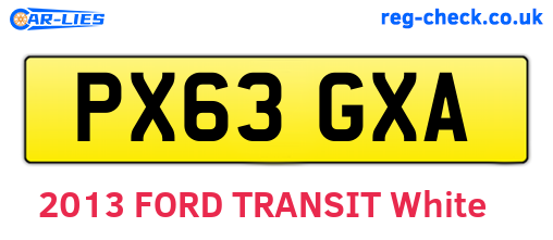 PX63GXA are the vehicle registration plates.