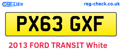 PX63GXF are the vehicle registration plates.