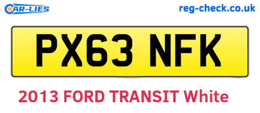 PX63NFK are the vehicle registration plates.