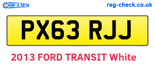 PX63RJJ are the vehicle registration plates.
