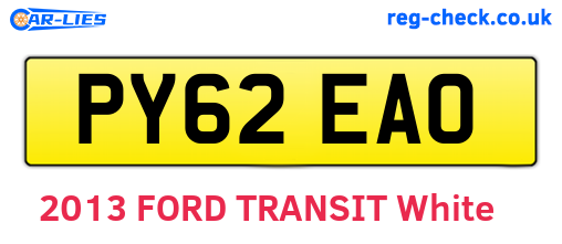 PY62EAO are the vehicle registration plates.