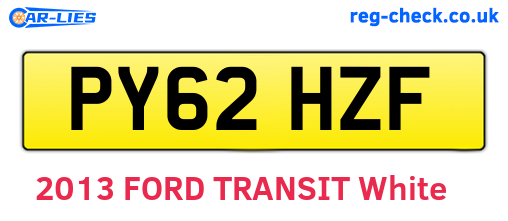PY62HZF are the vehicle registration plates.