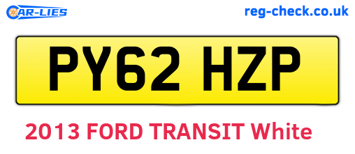 PY62HZP are the vehicle registration plates.
