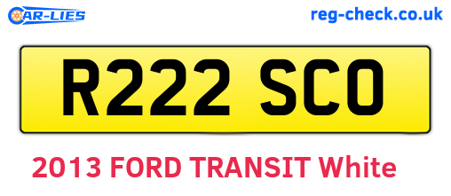 R222SCO are the vehicle registration plates.