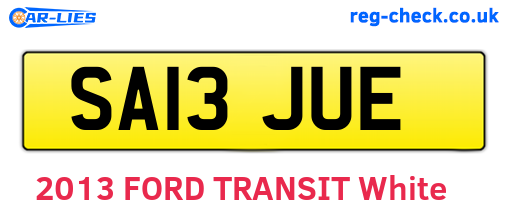 SA13JUE are the vehicle registration plates.