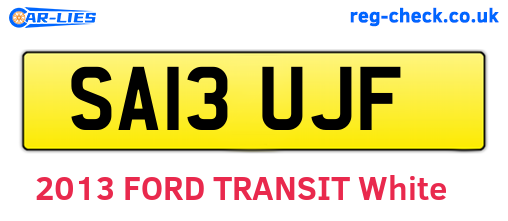 SA13UJF are the vehicle registration plates.