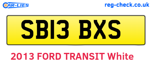 SB13BXS are the vehicle registration plates.