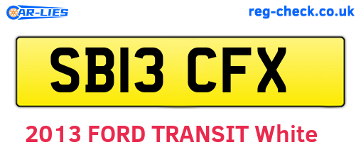 SB13CFX are the vehicle registration plates.