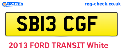 SB13CGF are the vehicle registration plates.