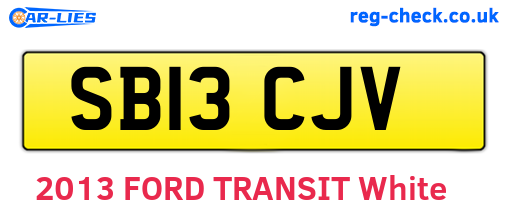 SB13CJV are the vehicle registration plates.