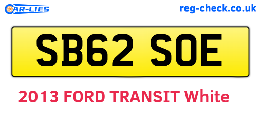 SB62SOE are the vehicle registration plates.