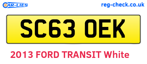 SC63OEK are the vehicle registration plates.