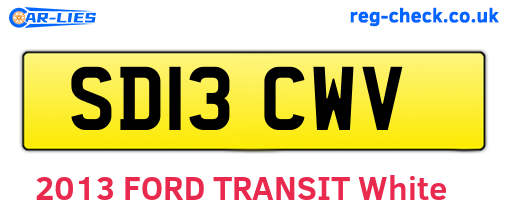 SD13CWV are the vehicle registration plates.