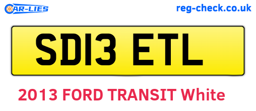 SD13ETL are the vehicle registration plates.