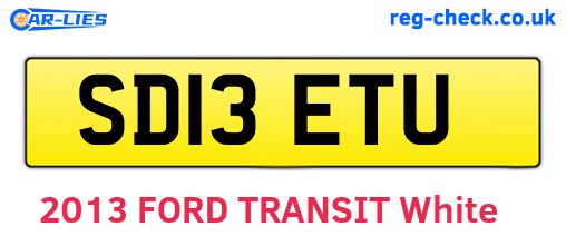 SD13ETU are the vehicle registration plates.