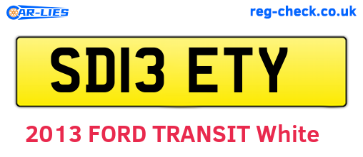 SD13ETY are the vehicle registration plates.