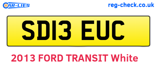 SD13EUC are the vehicle registration plates.