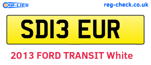 SD13EUR are the vehicle registration plates.