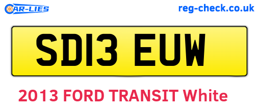 SD13EUW are the vehicle registration plates.
