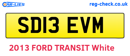 SD13EVM are the vehicle registration plates.