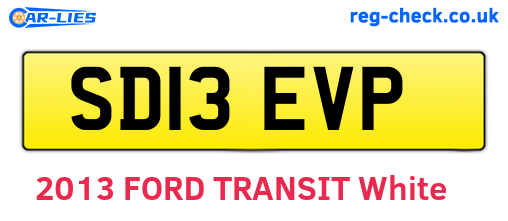 SD13EVP are the vehicle registration plates.