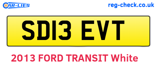 SD13EVT are the vehicle registration plates.