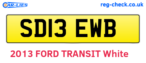 SD13EWB are the vehicle registration plates.