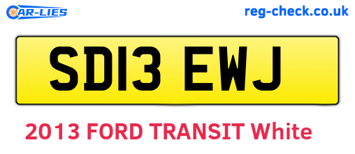 SD13EWJ are the vehicle registration plates.
