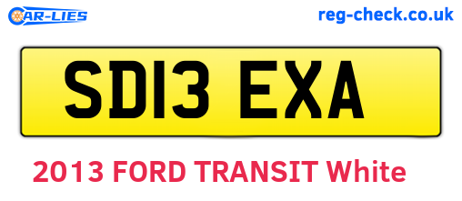 SD13EXA are the vehicle registration plates.