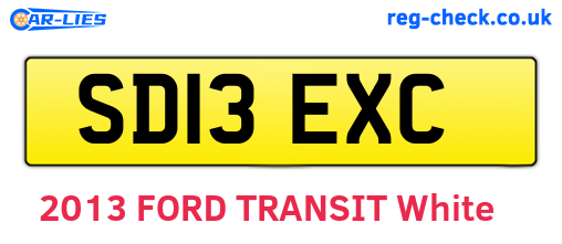 SD13EXC are the vehicle registration plates.
