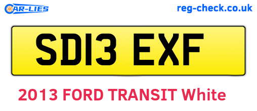 SD13EXF are the vehicle registration plates.