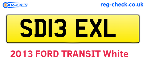 SD13EXL are the vehicle registration plates.