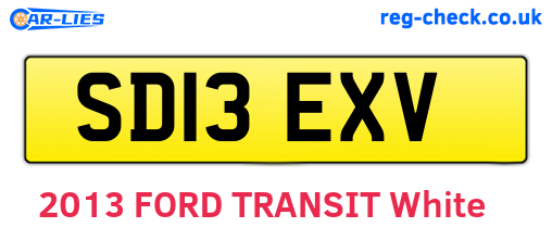 SD13EXV are the vehicle registration plates.