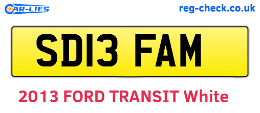 SD13FAM are the vehicle registration plates.