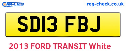 SD13FBJ are the vehicle registration plates.