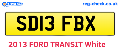 SD13FBX are the vehicle registration plates.
