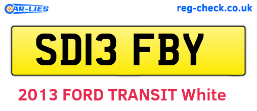 SD13FBY are the vehicle registration plates.