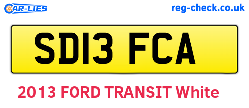 SD13FCA are the vehicle registration plates.