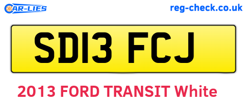 SD13FCJ are the vehicle registration plates.
