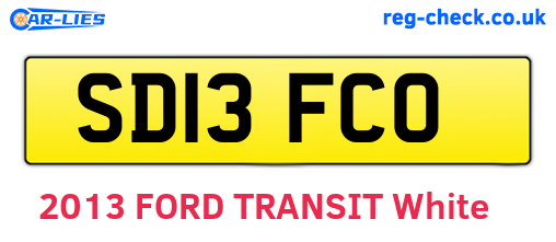 SD13FCO are the vehicle registration plates.