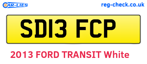 SD13FCP are the vehicle registration plates.