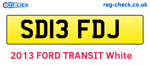 SD13FDJ are the vehicle registration plates.