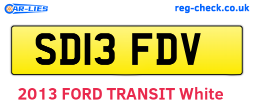 SD13FDV are the vehicle registration plates.