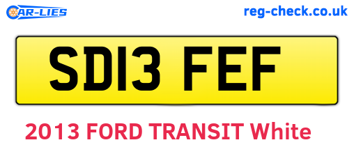 SD13FEF are the vehicle registration plates.