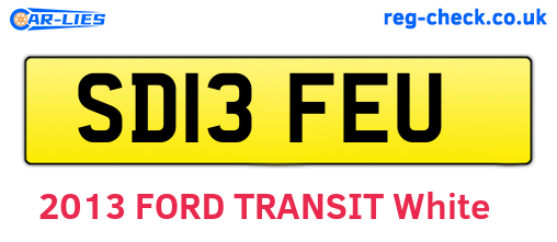 SD13FEU are the vehicle registration plates.