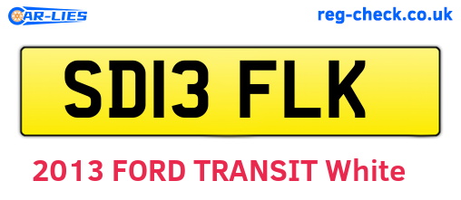 SD13FLK are the vehicle registration plates.