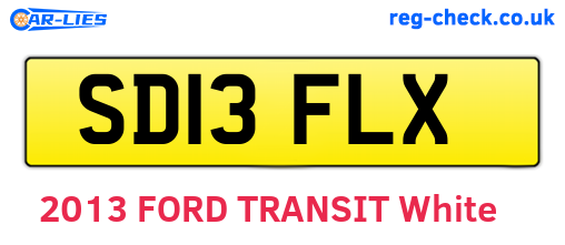 SD13FLX are the vehicle registration plates.