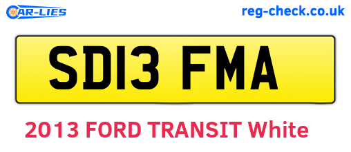 SD13FMA are the vehicle registration plates.